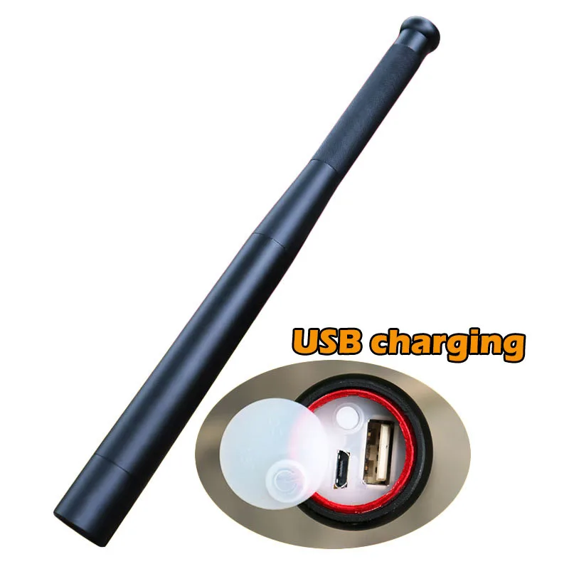 

Baseball Bat LED Flashlight Outdoors Emergency Self Defense Flashlight Stick USB Charging Functional Anti Riot Safety Equipment