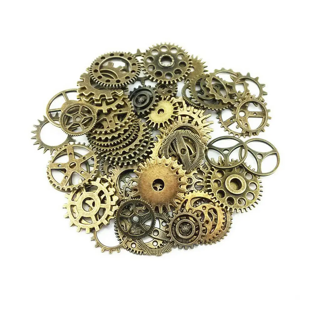 

Партия 20 шт. бронзовые Запчасти для часов Steampunk Cyberpunnk Cogs Gears DIY ювелирные изделия