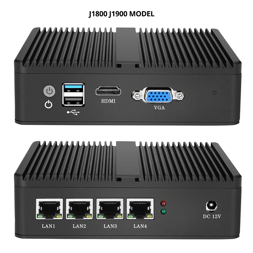 Мягкий фрезерный станок с ЧПУ мини ПК Intel Celeron N2806 J1800 J1900 4 LAN порт Gigabit Ethernet NIC 2xusb HDMI VGA Wi-Fi Pfsense маршрутизатор брандмауэра