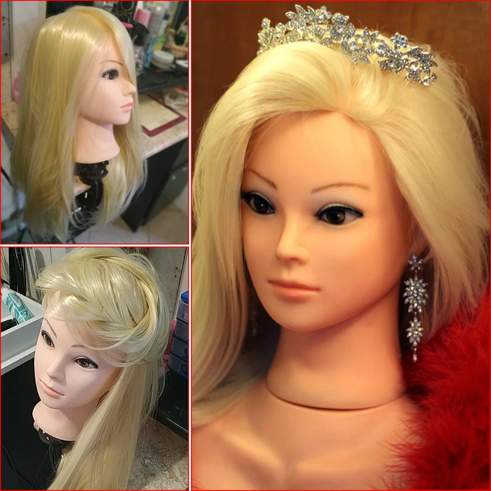 Female Mannequin Head With Hair dolls with 65cm Blonde Hair Dummy Head