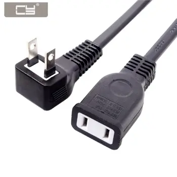 

CYDZ Up Angled USA Outlet Saver Power Extension Cord Cable 2-prong 2 Outlets for NEMA 1-15P to NEMA 1-15R 50cm