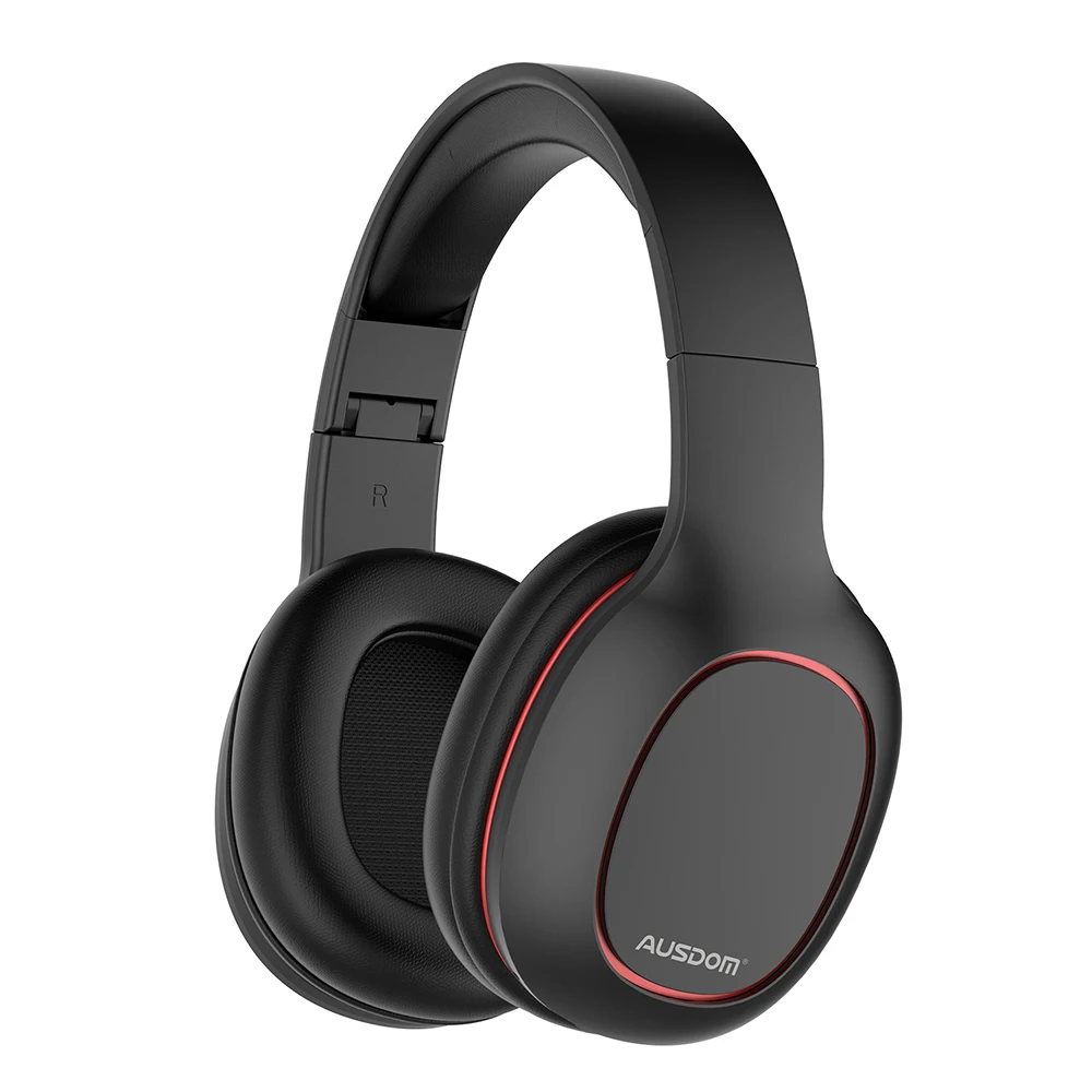 Black Ausdom M09 беспроводные наушники Bluetooth наушники с микрофоном беспроводная гарнитура Bluetooth гарнитура стерео Поддержка SD карты - Цвет: Black
