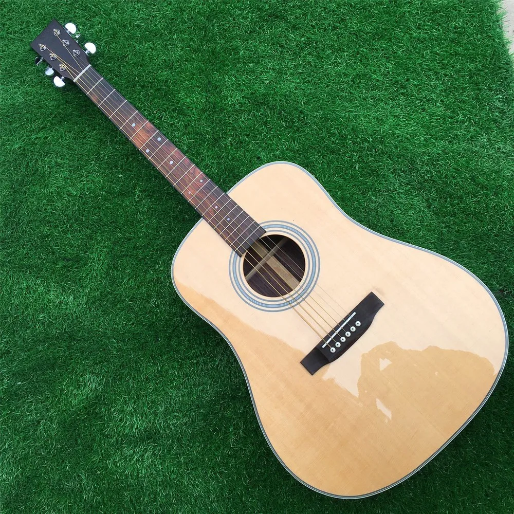 Dot inlays Акустическая гитара из твердой ели, акустическая электрогитара классического типа D 28, модель матовой гитары 4"