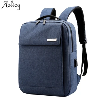

Aelicy Business Backpack With USB Interface Bag Girl Solid Fashion Commuter Backpack Shoulder Bag For Men Oxford Cloth Bags