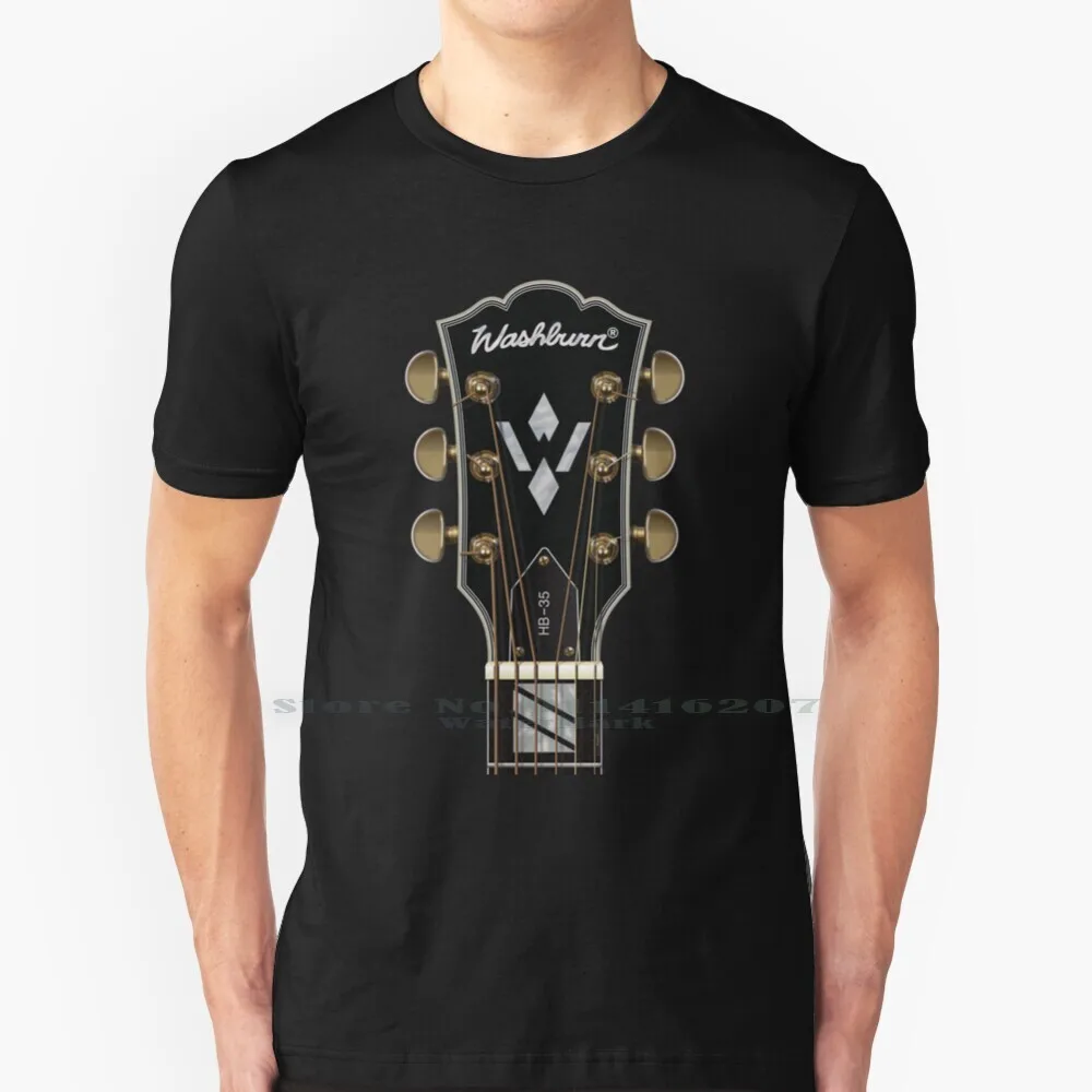 Chitarra Headstock Art-Washburn Hb-35 T Shirt Cotone 6Xl Chitarra Headstock Tuning String Music Neck Country Indie Alternativa