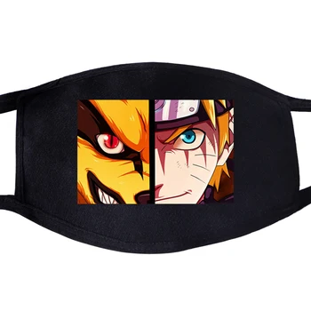 

Uzumaki Naruto Kurama Japan Anime Harajuku Face Masks Mouth Fabric Anti Dust Unisex Black Dustproof Facial Protective Cover Mask