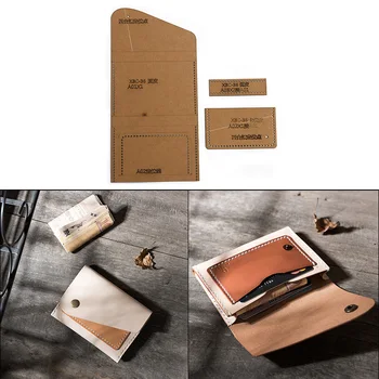 

1Set DIY Kraft Paper Template New Card package Business Card Case Wallet Leather Craft Pattern DIY Stencil Sewing Pattern