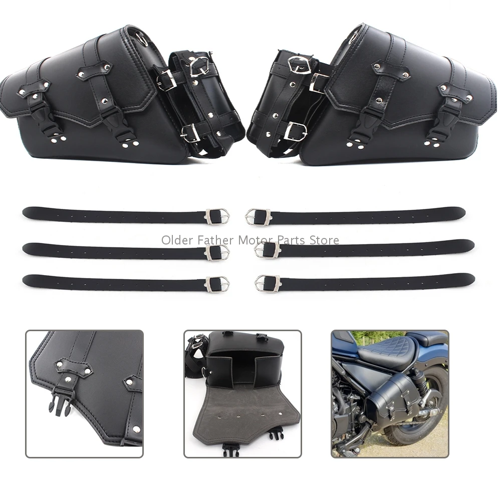

Для Honda Suzuki Yamaha Harley Sportster XL 883 1200 новая мотоциклетная сумка из искусственной кожи для седла мотоциклетный чемодан левая + правая боковая сумка для инструментов
