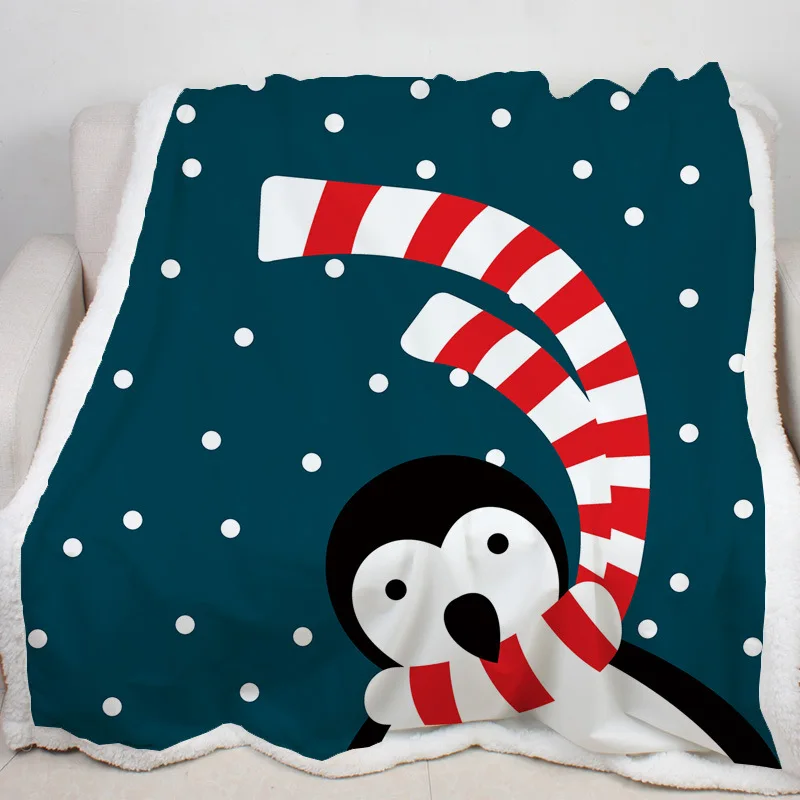 Merry Christmas Blanket Decorations For Bed Sofa Cartoon Microfiber Floor Blankets Pads New Year Xmas Party Decoration - Color: style3