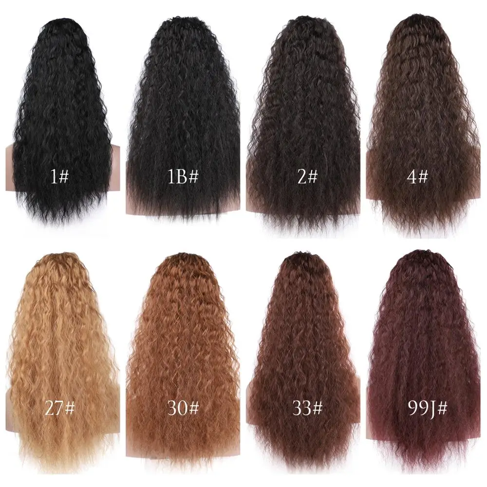 Blice Synthetic 20-24 inch Kinky Curly Ponytail Heat Resistant Hair Extensions With Two Plastic Combs All Colors Available