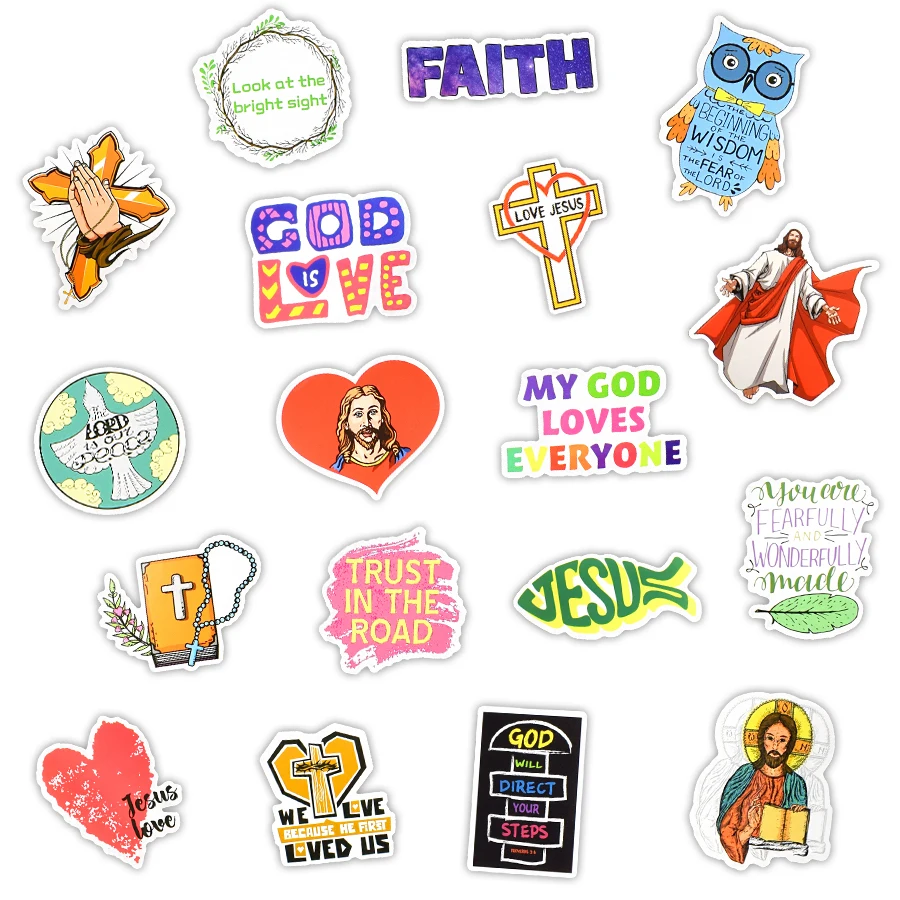 50 pcs jesus christians prayer god s blessing stickers gifts for bible journaling laptop luggage guitar lovely waterproof decals stickers aliexpress