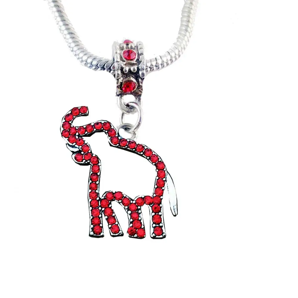 

Greek Sorority Red rhinestone AEO DST DELTA SIGMA THETA Elephant DIY Charm