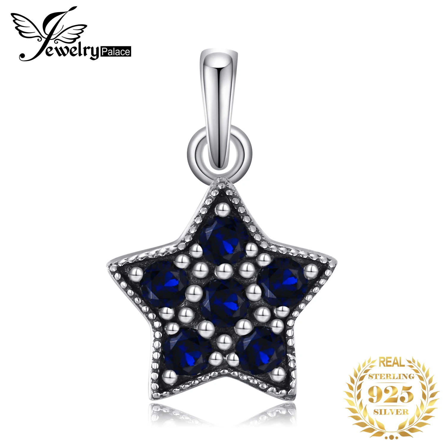 Jewelrypalace стерлингового серебра 925 блеск в Ocean Star Синий муранского Стекло Шарм