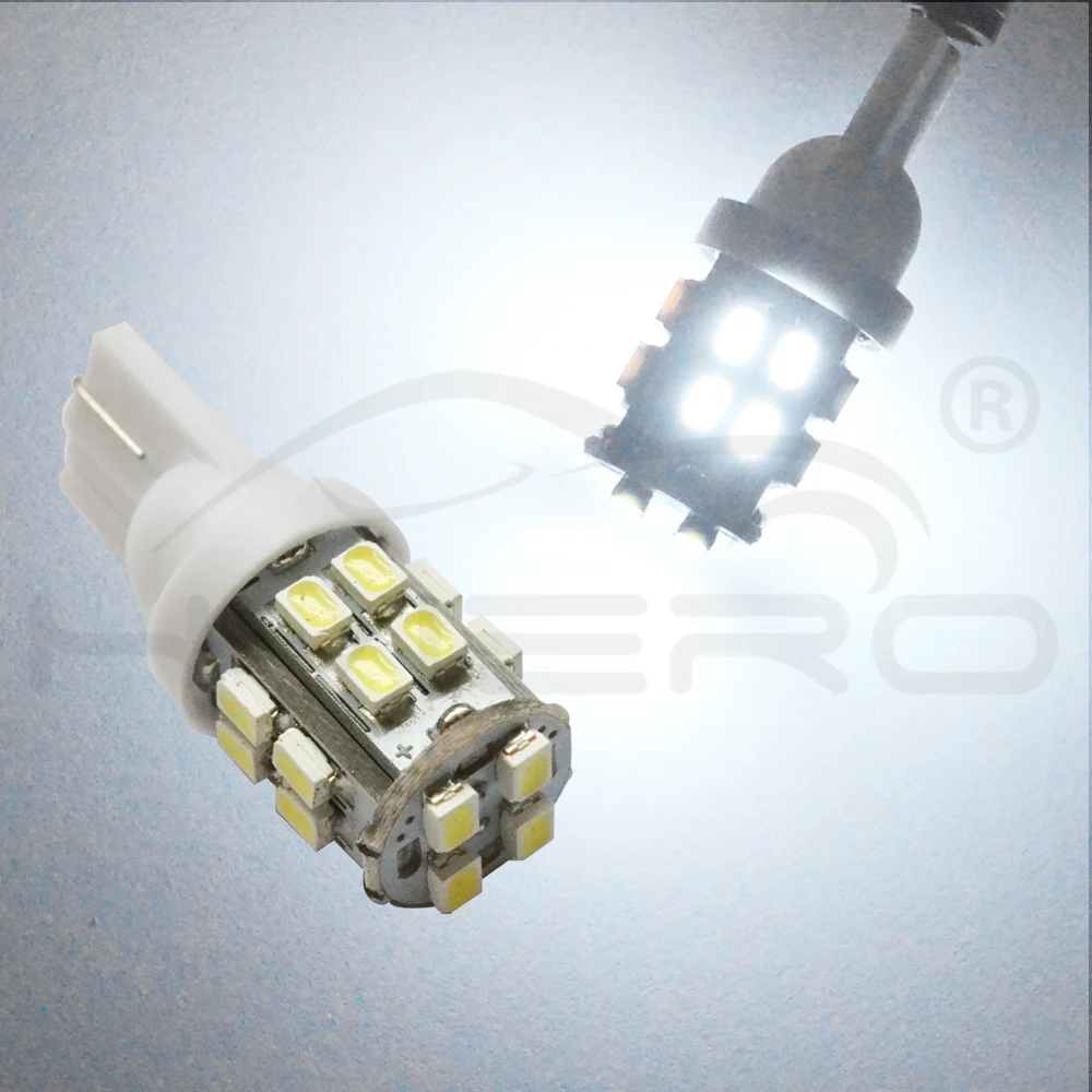 Hviero T10 20SMD 1206 White Car Wedge Light Auto LED 3020 W5W 194 168 Truck Trailer RV License Plate Clearance Lamp Reading Bulb 12v
