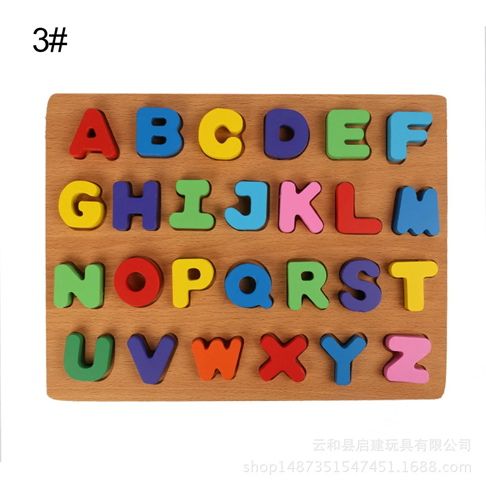 Детский Алфавит ABC с цифрами деревянная обучающая игрушка детская развивающая