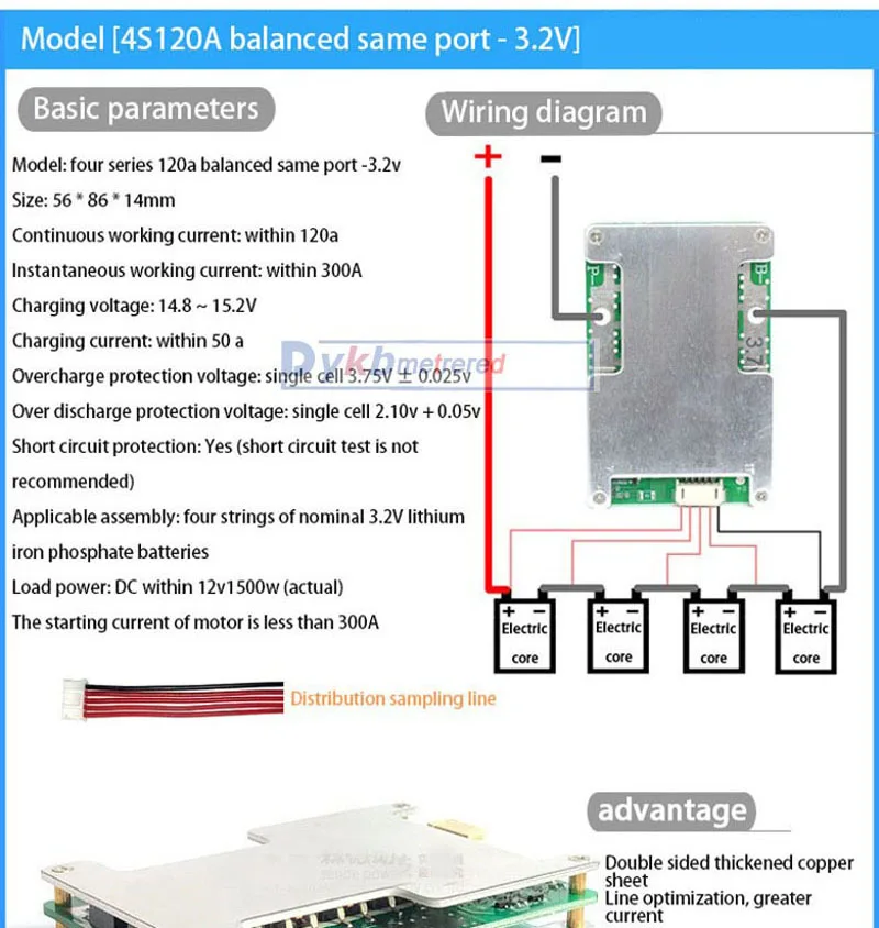 3S 4S BMS 12V 120A 150A 230A 300A Li-ion LifePo4 Lithium Battery Protection Board Balance MOS High Current car start RV Inverter