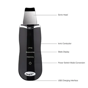 

Skin Scrubber Ultrasonic Face Skin Scrubber Facial Cleaner Peeling Vibration Blackhead Removal Exfoliating Pore Cleaner Tools