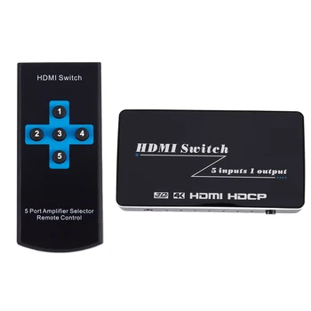 

4K 60Hz Hdmi 2.0 Switch 5 Port 5 in 1 Out 5X1 1080P Hdmi Converter Video Switcher for Hdtv Hdmi Switch To Tv-Eu Plug