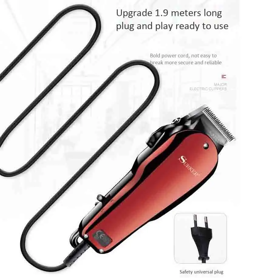 Surker Sk-710 электрическая машинка для стрижки волос Ретро масляная голова сдвига Dc Подключение Регулируемая машинка для стрижки волос парикмахерские инструменты для укладки ЕС разъем