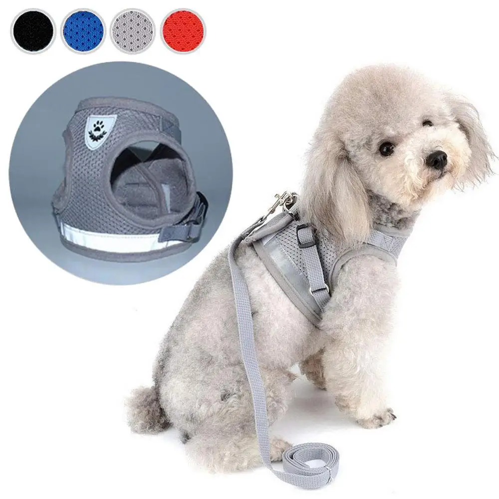 

Adjustable Nylon Cat Harness and Leash Set Reflective Pet Dog Vest Harness Leads Mesh Small Medium Dogs Chihuahua Yorkies Pug
