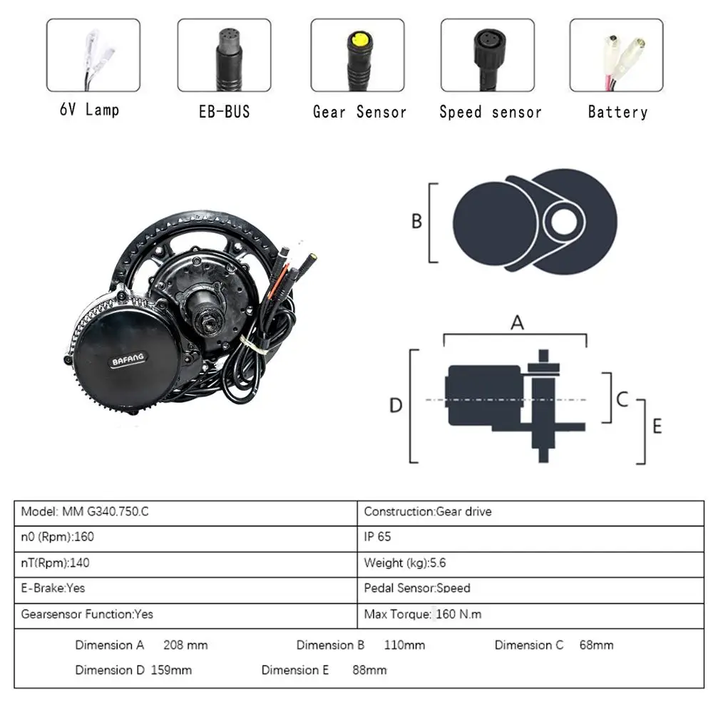 Bafang 36V25 0w/350W/500W 48V500W/750W BBS01/BBS02 мотор конверсионный комплект велосипедный