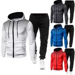 Outono inverno conjuntos de moda masculina casacos quentes e calças duas peças conjunto casual streetwear jaquetas ourdoor treino