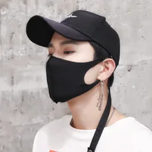 1PC Anti-Dust Earloop Mouth Face Cover Outdoor Riding Masks Unisex Black Mask Soft Cotton Sponge Winter Breathing Mask