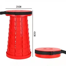 Retractable Folding Stool for Camping Fishing Height Adjustable-Portable Plastic Collapsible Telescoping Chair outdoor furniture