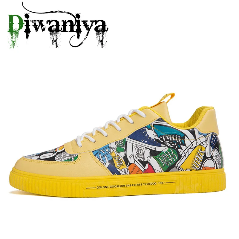 Брендовые мужские кроссовки; классическая обувь для скейтбординга; удобная прогулочная Спортивная Обувь На Шнуровке Для женщин; Zapatillas Deportivas Hombre - Цвет: Yellow