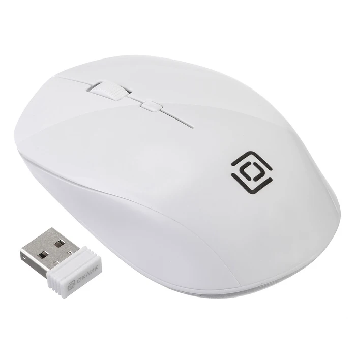 Мышь Oklick 565MW glossy белый оптическая(1600dpi) беспроводная USB(3but