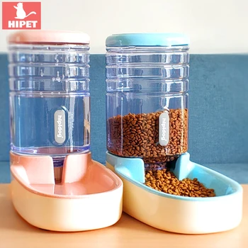 

HIPET 3.8L 2Pcs Cat Automatic Feeders Pets Food Water Dispenser For Dog Bowl Feeding and drinking Cats Water Fountain Supplies