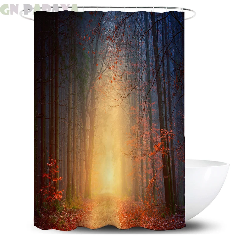 

Deep in the forest Bath Curtains farmhouse decor Waterproof Polyester tropical landscape Shower Curtains Screen with hooks new