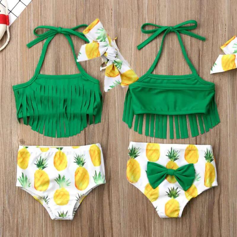 Купальник бикини для новорожденных девочек; купальник с кисточками; летняя пляжная одежда