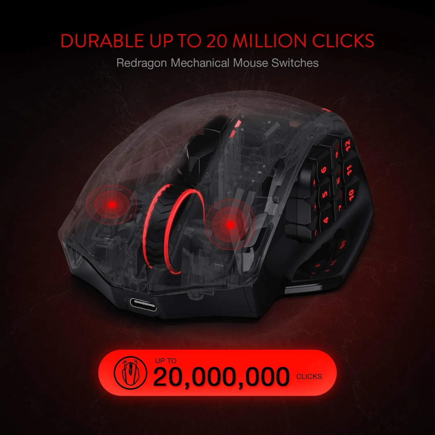 Redragon M913 2.4G Wireless Gaming Mouse 16000 DPI RGB Gaming Mouse With 16 Programmable Buttons MMO Fps for Gamer Laptop wireless mouse