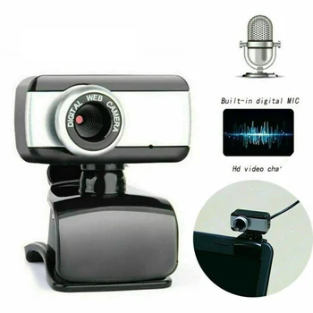 

Adjustable Rotatable USB 2.0 HD Webcam Camera Web Cam 360 Degree With Mic Clip-on For Computer PC Laptop Desktop
