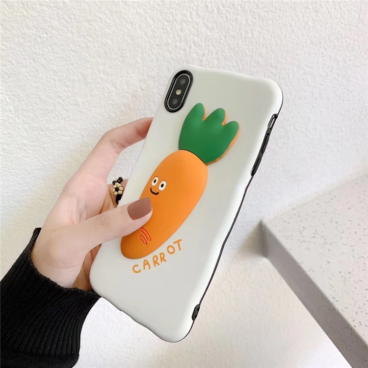 Милый 3D чехол для телефона с рисунком банана моркови для iphone XS Max Чехлы для Apple iphone 7 Plus 8 6 6S X XR Capa задняя крышка Coque