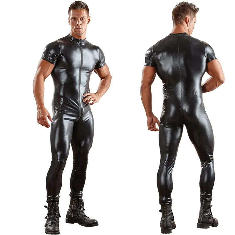 Cosplay&ware Sexy Pu Leather Catsuit For Men Tight Skin Full Bodysuit Jumpsuit Front Zipper Open Crotch Latex Zentai Suit Costume 3xl -Zentai shop online H1fb617ad75b442ada8bf4ea9b238b6d0l.jpg