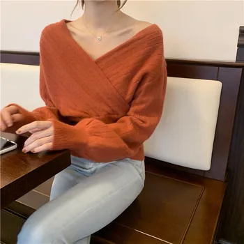 

Deivor new slim V-neck Pullover