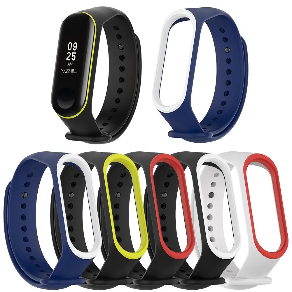 Цветной силиконовый ремешок для наручных часов браслет Xiaomi Miband 3 4 регулируемый