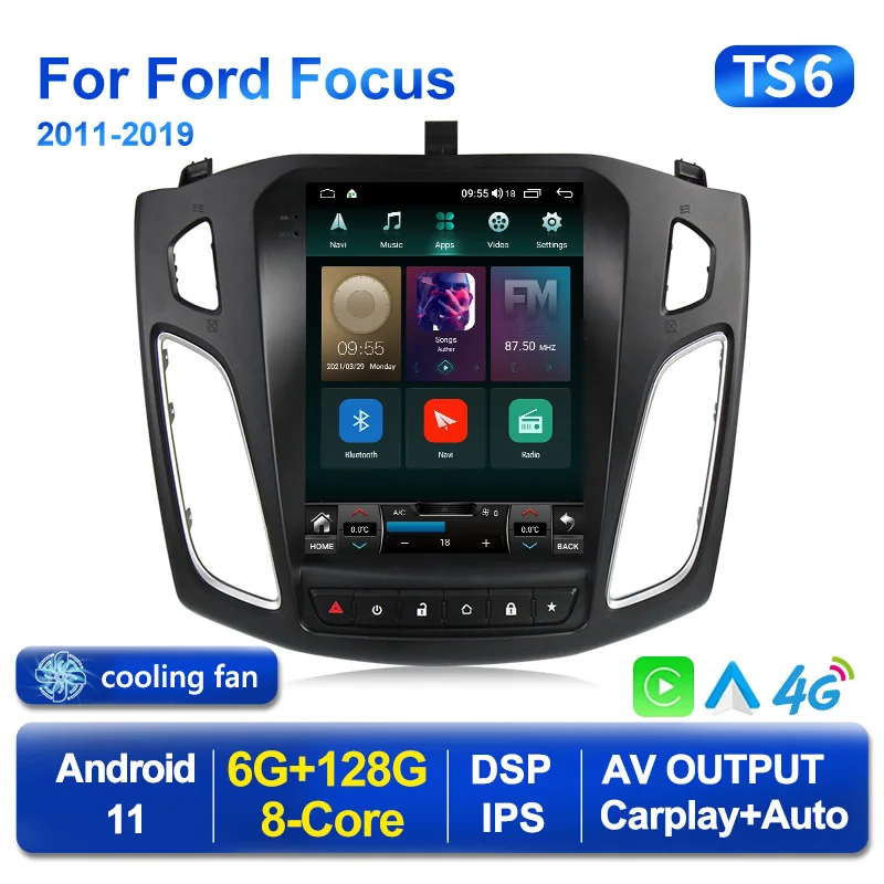Android 11Tesla Стиль вертикальный Экран IPS автомобиль радио мультимедиа для Ford Focus 3 MK3