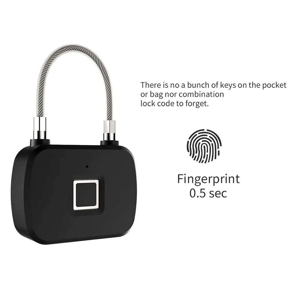 Travel Box Dormitory Door Fingerprint Lock Suitcase Student Dormitory Anti-Theft Long Standby Electronic Padlock