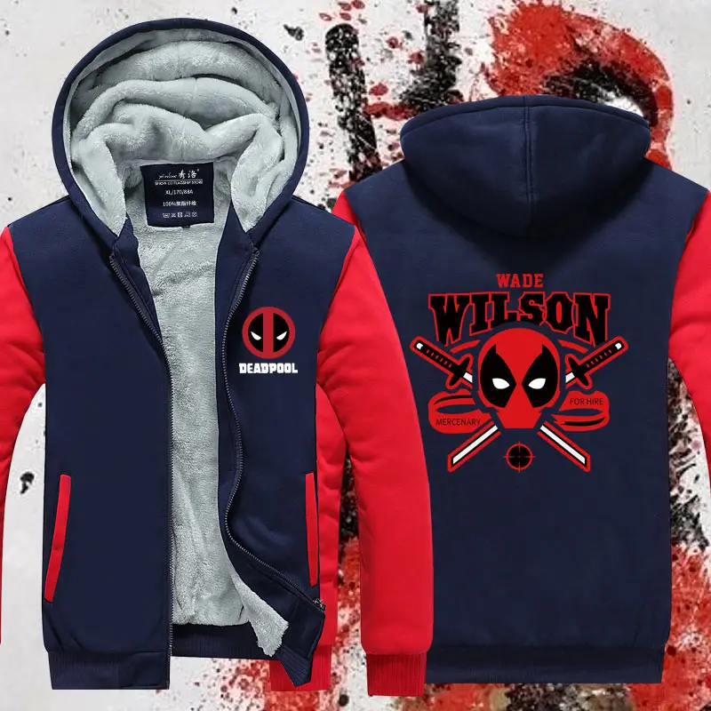 Дэдпул Dead pool Wilson Hero куртка с капюшоном зимняя флисовая плотная теплая толстовка с длинным рукавом размера плюс - Цвет: Style 1