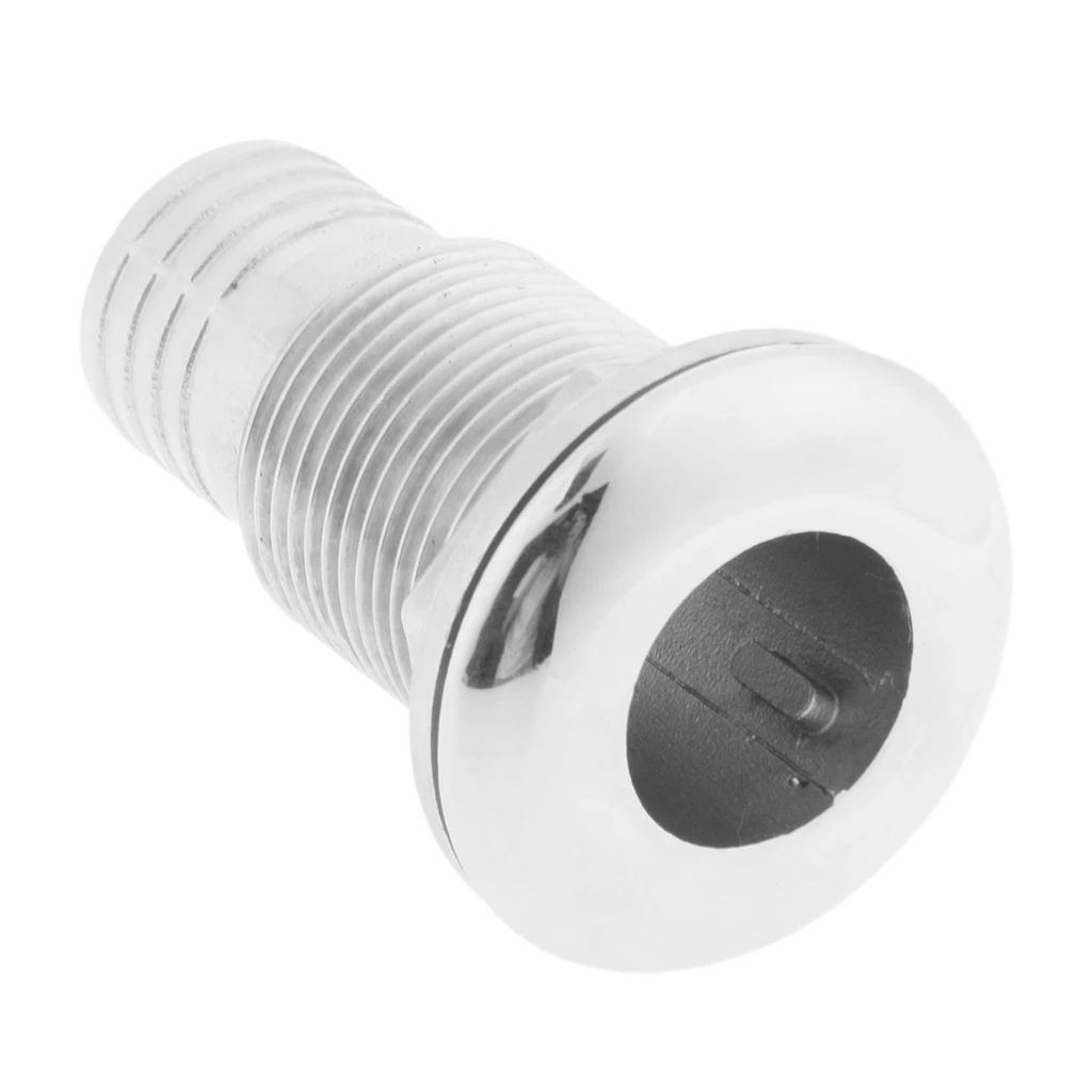 316 Stainless Steel 63mm Length Straight 1'' Hose Barb Boat Thru-Hull Fitting