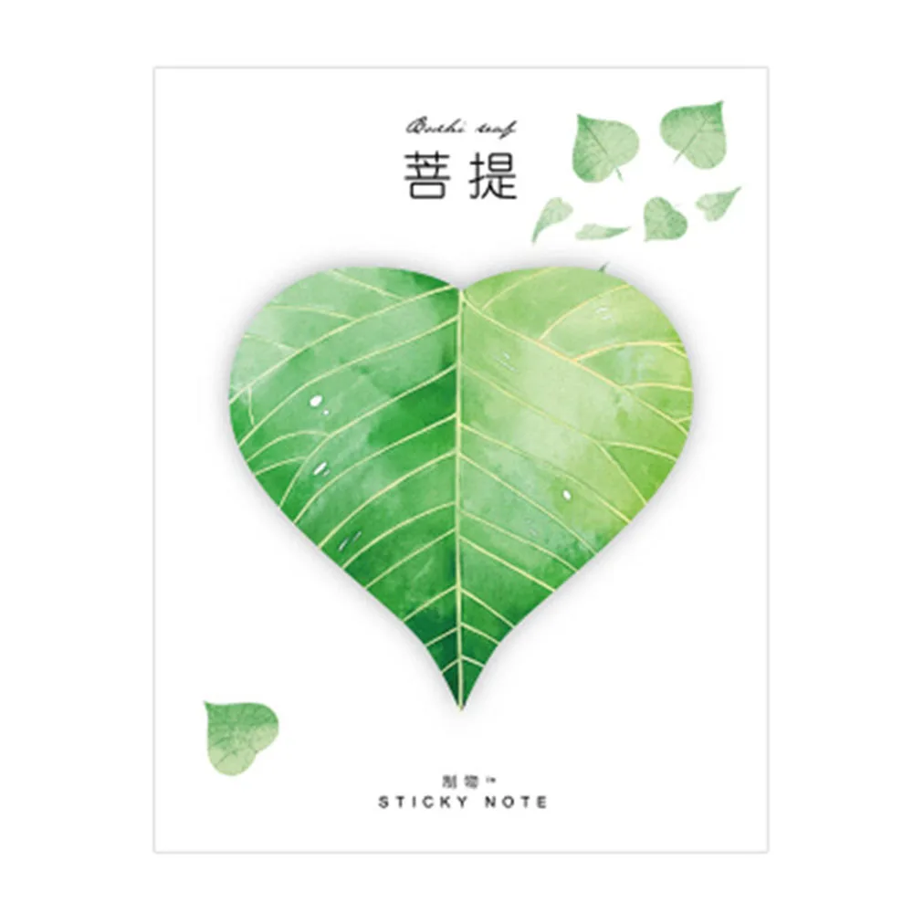 Cute Kawaii Natural Plant Leaf Sticky Note Memo Pad Note Office Planner Sticker Paper Korean Stationery School Supplies - Цвет: 3