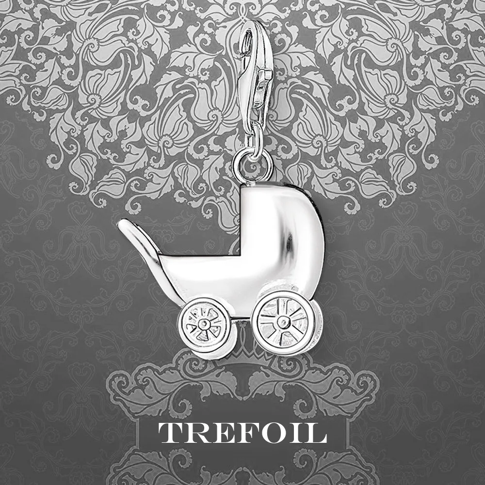 

Stroller Pendant 925 Sterling Lobster Clasp Fashion Design Non-mainstream Sense Cool Women's Sweet Accessories Suitable Hanging