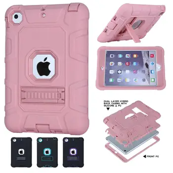 

For Coque iPad Mini Case 3 in 1 Hybrid High Impact Heavy Duty Hard Rugged Rubber Case Cover for iPad Mini 3 2 1 with Holder