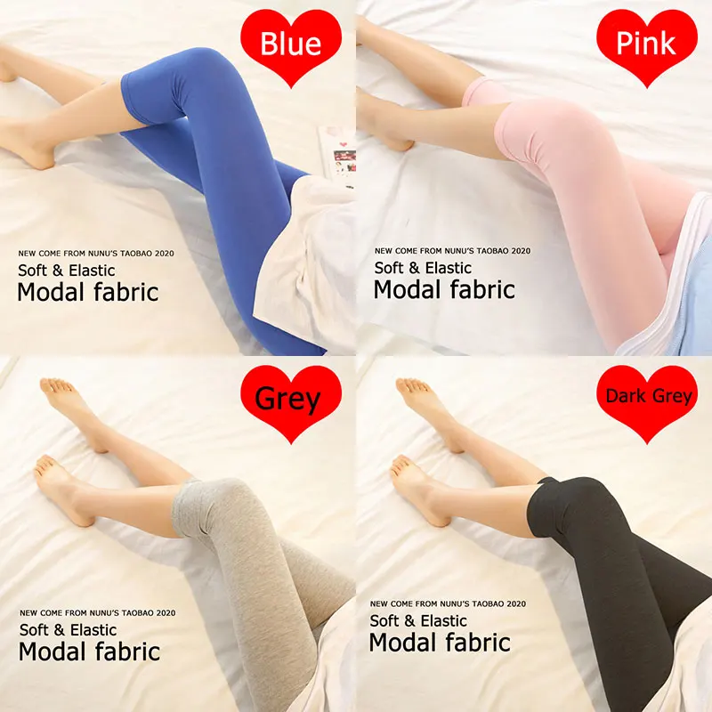 

2020 Summer Girls Modal Cotton Legging Bottoms Knee Length Pants Female Candy Color Women Cropped Leggings for Girl 12 - 35years