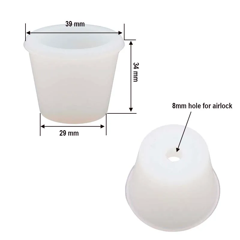 Homebrew Airlock Kit S Type Twin Bubble Airlock and Silicone Carboy Bung For Wine Making and Beer Making Kombucha Pack of 2