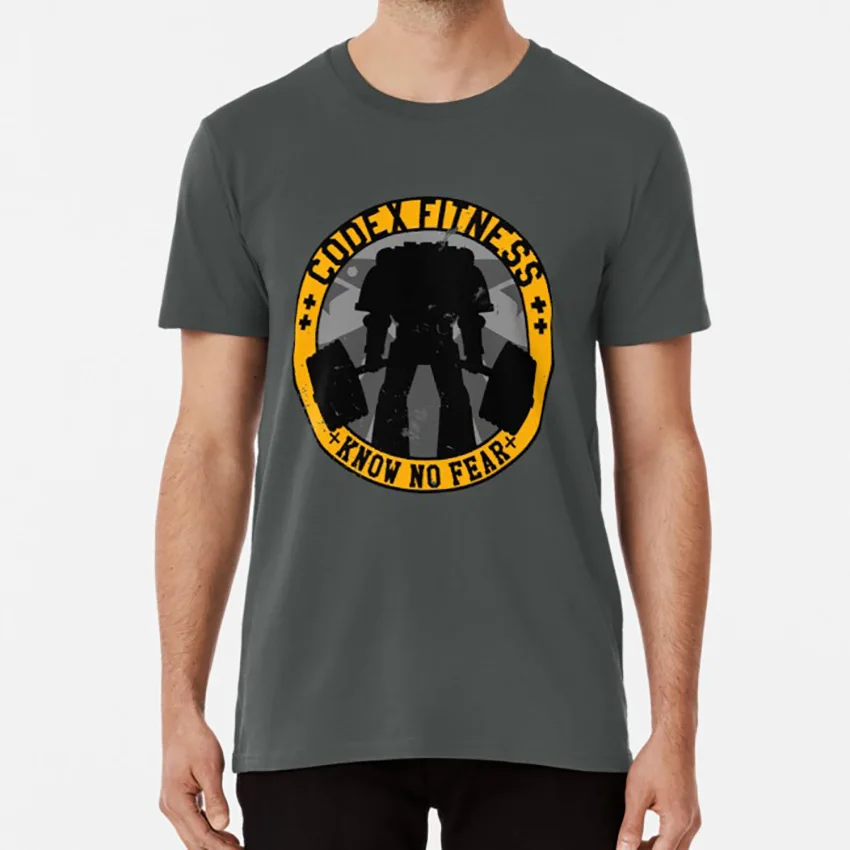 

Know No Fear (large badge) T shirt 40k gym