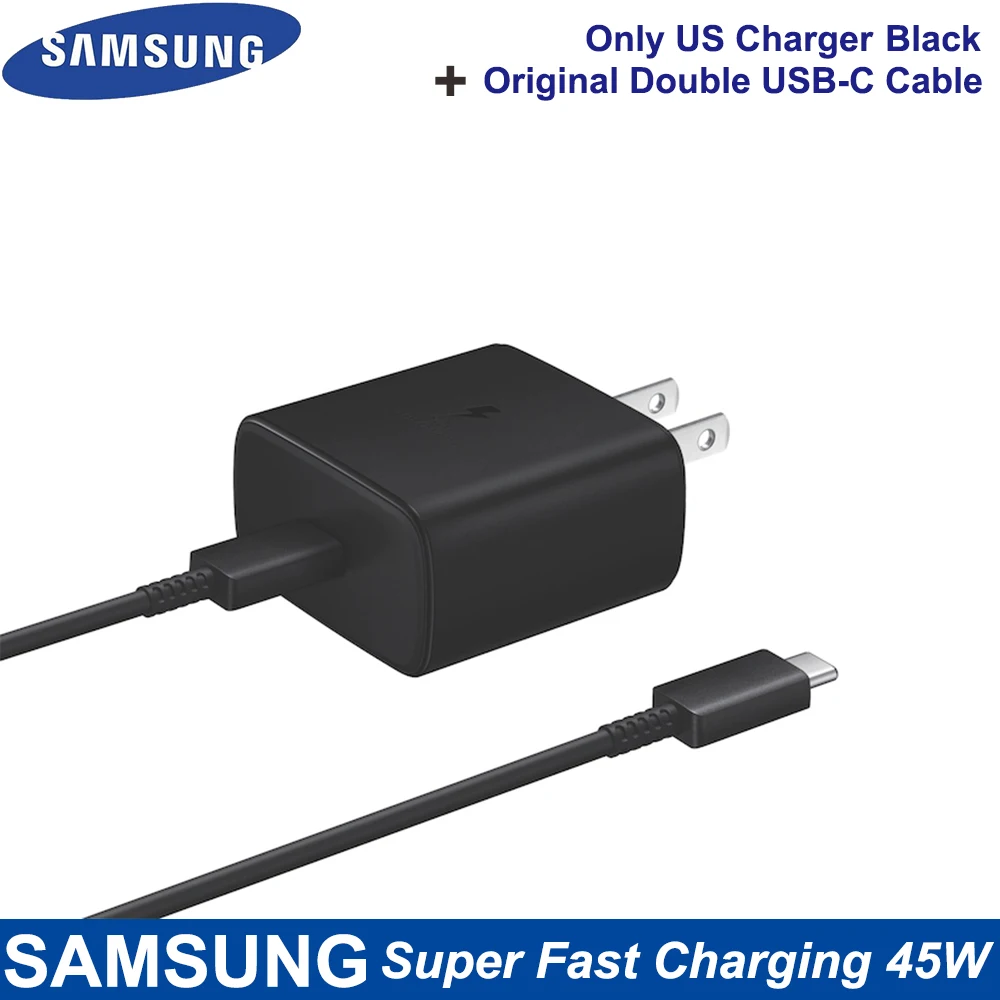 For Samsung Fast Charger 45W Fast Type C Adapter Cable for Samsung GALAXY Note 10 20 S20 Plus S20 Ultra S21 A71 A80 A91 65w usb c charger Chargers